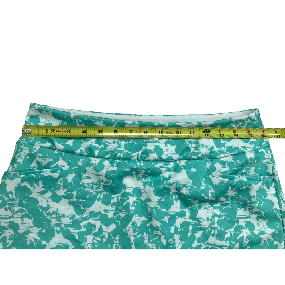 Adidas Women Teal White Abstract Floral Primegreen Golf Skort Size Medium - Picture 4 of 7